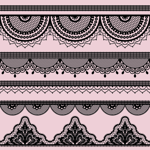 500x500 Ornate Lace Border Design Vector Set 01 Free Download