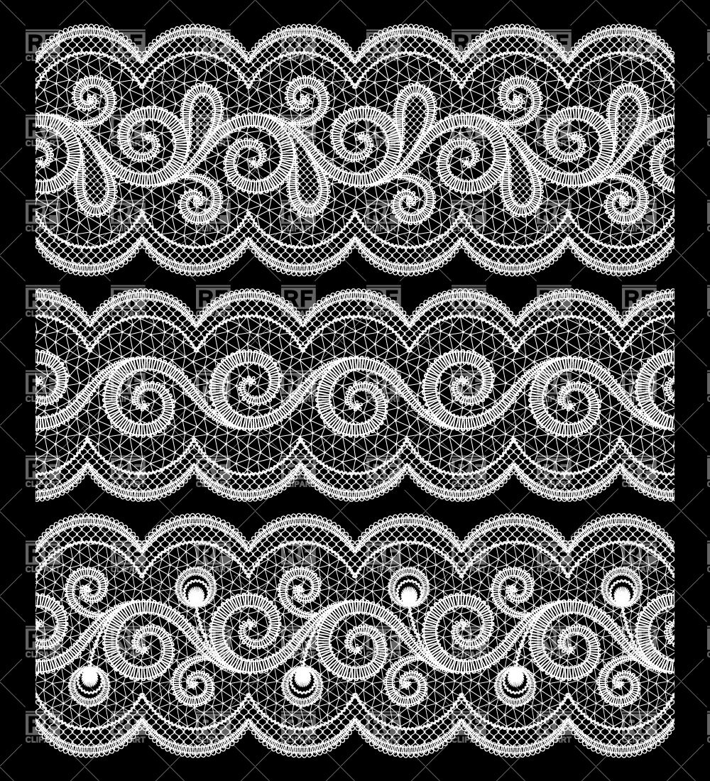 1000x1100 White Lace Seamless Borders Vector Image Vector Artwork Of