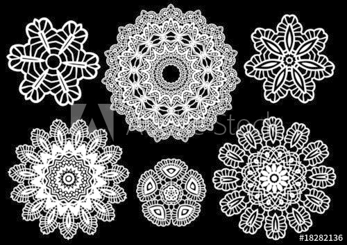 500x354 Delicate Lace Doilies, Vector Pattern