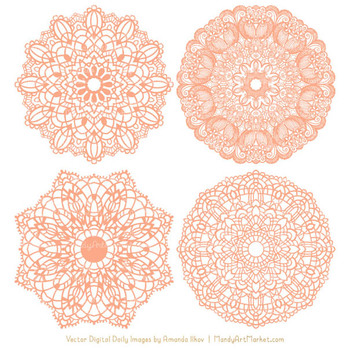350x350 Anna Lace Peach Doily Vectors