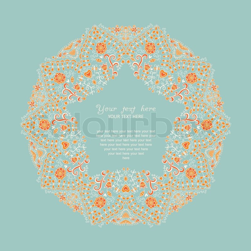 800x800 Ornamental Round Lace Frame. Background For Celebrations, Holidays