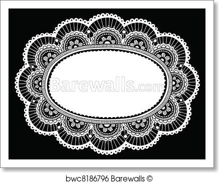 437x364 Art Print Of Lace Doily Crochet Border Vector Barewalls Posters