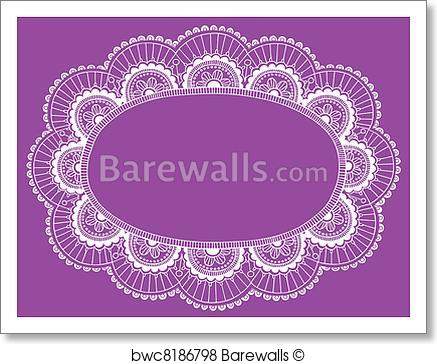 437x364 Art Print Of Lace Doily Frame Border Vector Barewalls Posters