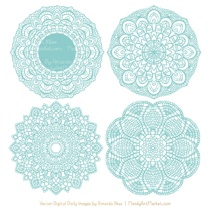 864x864 Collection Of Free Doyly Clipart Turquoise Lace. Download On Ubisafe