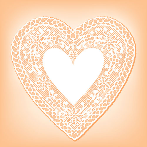 500x500 Lace Heart Cards Vector Material 02 Free Download