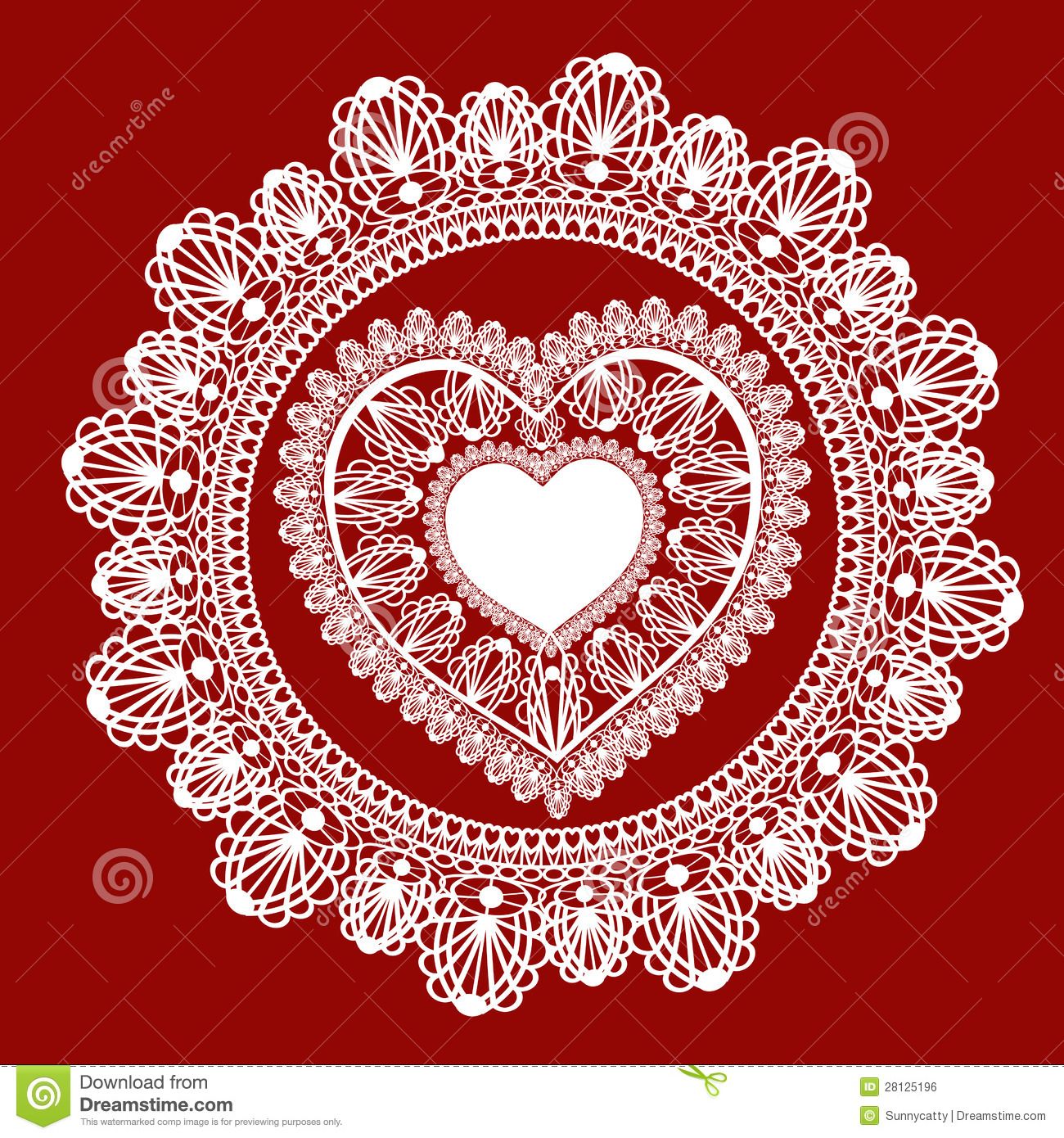 1300x1390 Lace Heart Vector