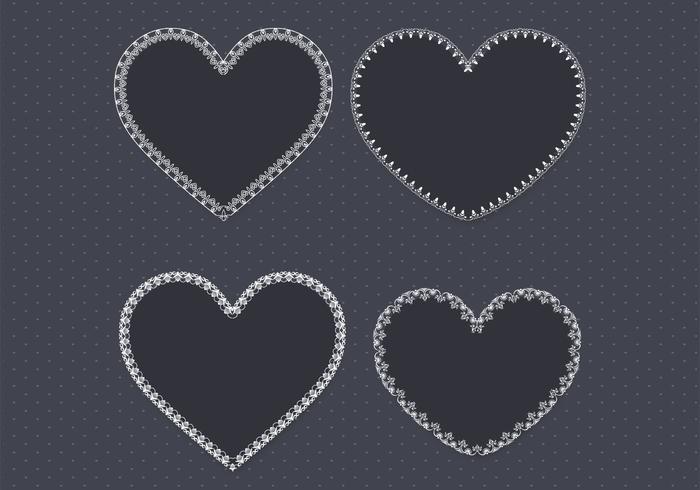 700x490 Black Lace Heart Vector Pack