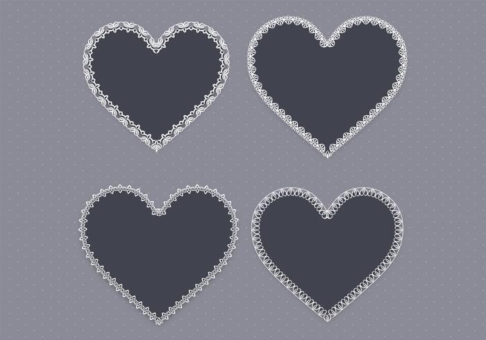 700x490 Black Lace Heart Vector Pack Two