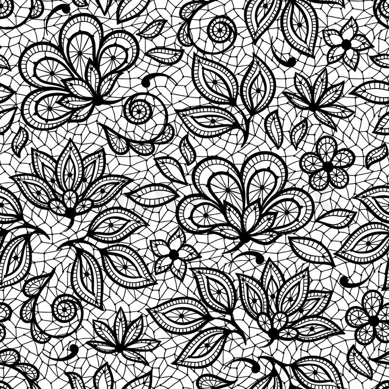 800x800 Old Lace Seamless Pattern, Ornamental Flowers. Vector Texture