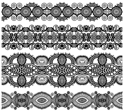 500x452 Set Of Lace Ribbons Borders Vector 03 Free Vector Downloads Site