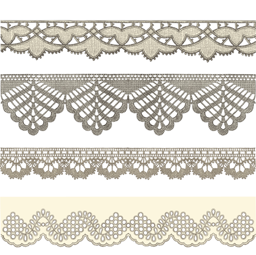500x498 Vintage Lace Ribbons Vector 01 Free Download