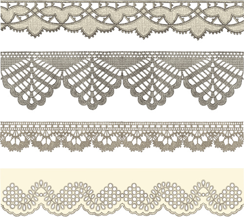 500x445 Vintage Lace Ribbons Vector Free Vector In Adobe Illustrator Ai