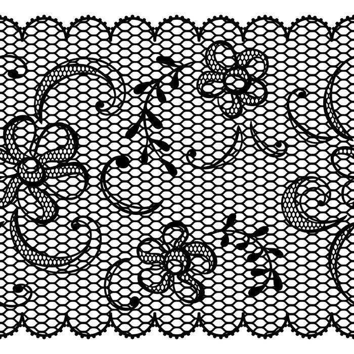 700x700 Old Lace Background, Ornamental Flowers. Vector Texture. Wall