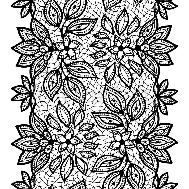 800x800 Old Lace Seamless Pattern, Ornamental Border. Vector Texture