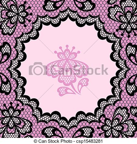 450x470 Vintage Lace Frame, Abstract Ornament. Vector Texture. Vector