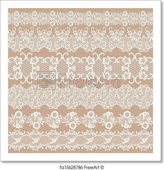 561x581 Free Art Print Of Set Of Beautiful Lace Vector Trims. Can Be Used