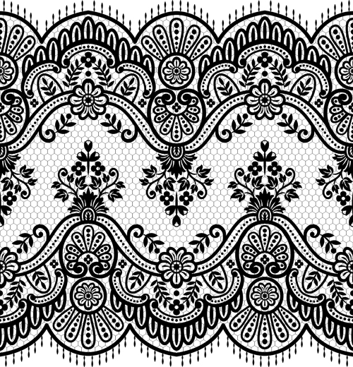 500x520 Seamless Black Lace Borders Vectors 03 Free Download