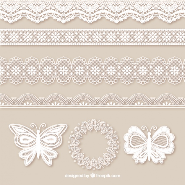 626x626 Pack Of Lace Borders And Butterflies Vector Free Download