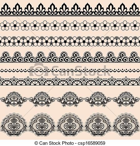 450x470 Brush Lace. A Set Of Brushes For Illustrator Lace.