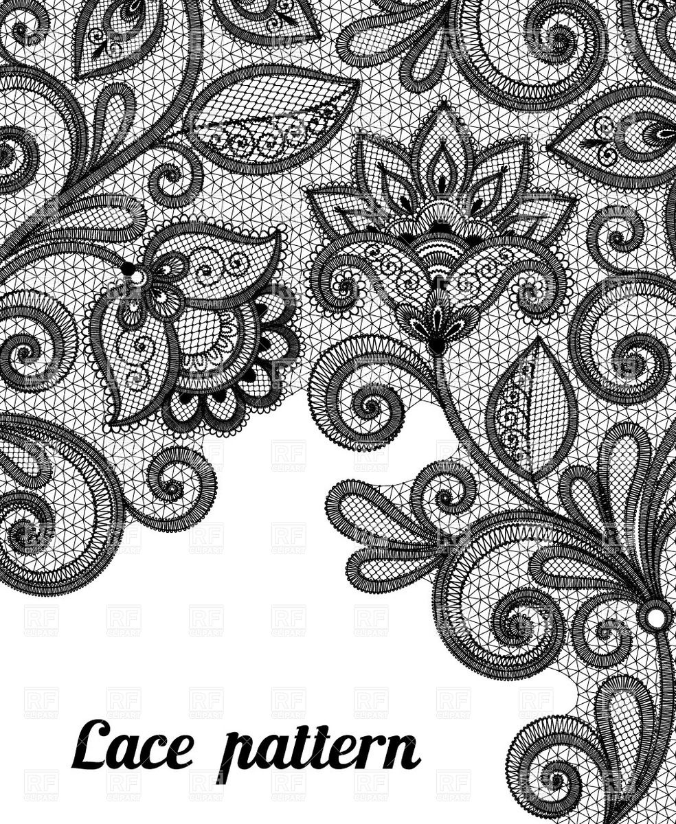 984x1200 Simple Lace Patterns Vector Library Stock