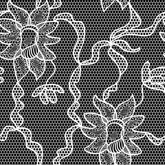 700x699 Black Lace Vector Fabric Seamless Pattern Sticker We