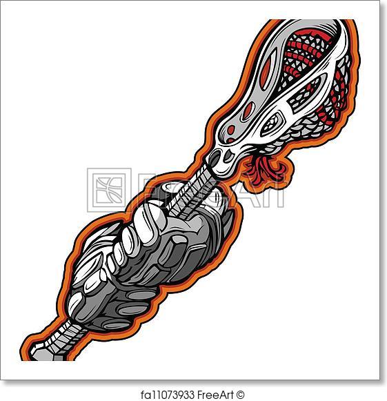 561x581 Free Art Print Of Lacrosse Gloves And Stick Cartoon Vector Image
