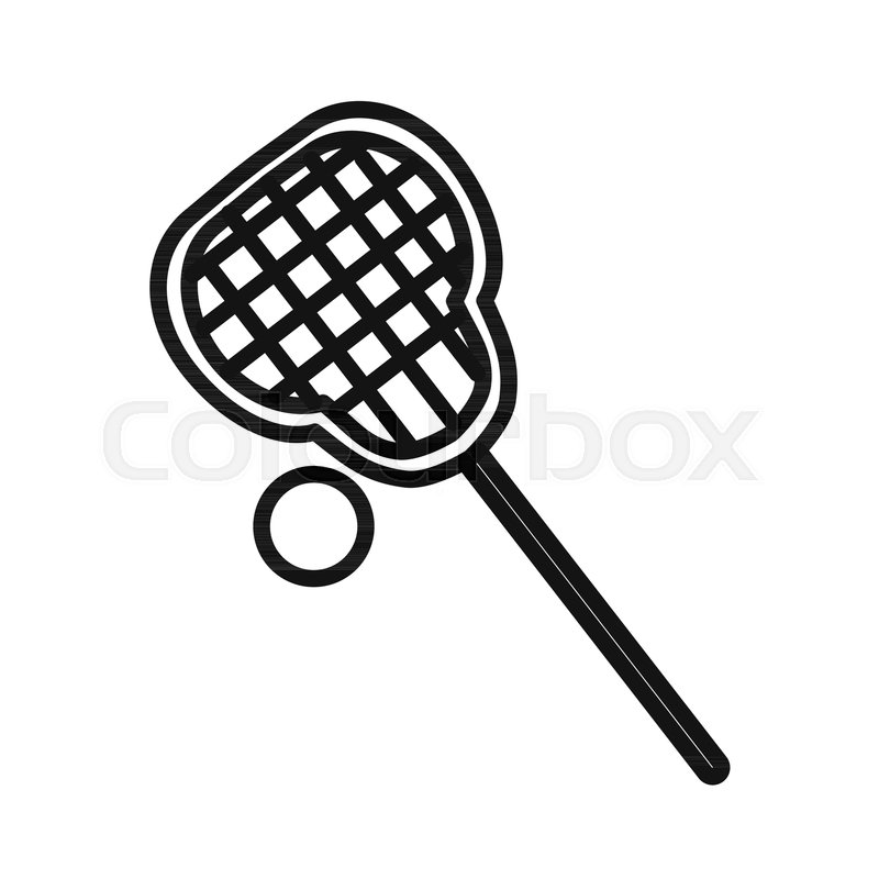 800x800 Crossed Lacrosse Stick And Ball. Vector Illustration Stock