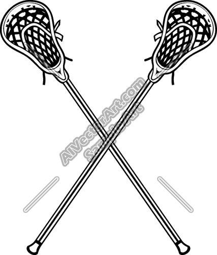 427x500 Lacrosse05v4bw Clipart And Vectorart Sports