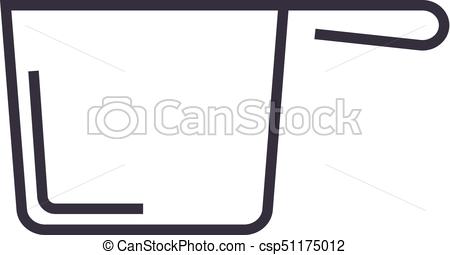 450x255 Ladle Vector Line Icon, Sign, Illustration On Background, Editable