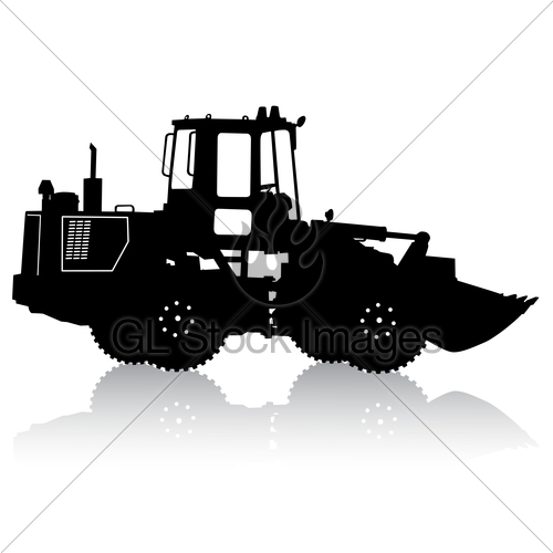 500x500 Silhouette Of A Heavy Loaders With A Ladle. Vector Illust... Gl