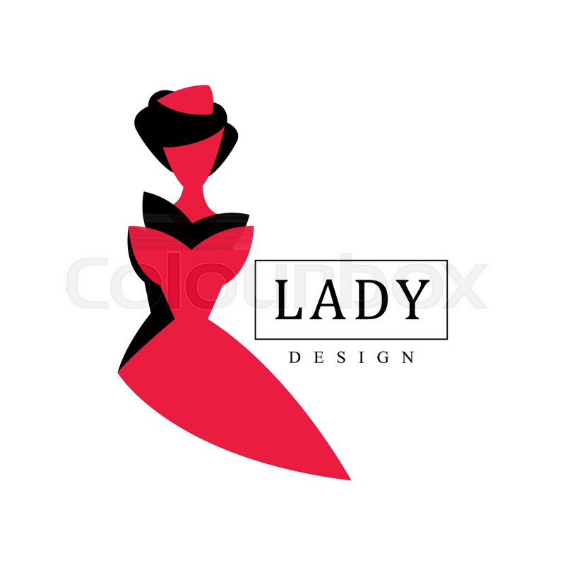 800x800 Lady Design Logo, Red And Black Fashion And Beauty Emblem With