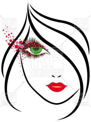 300x400 Outline Portrait Of Young Beautiful Lady Vector Image Vector
