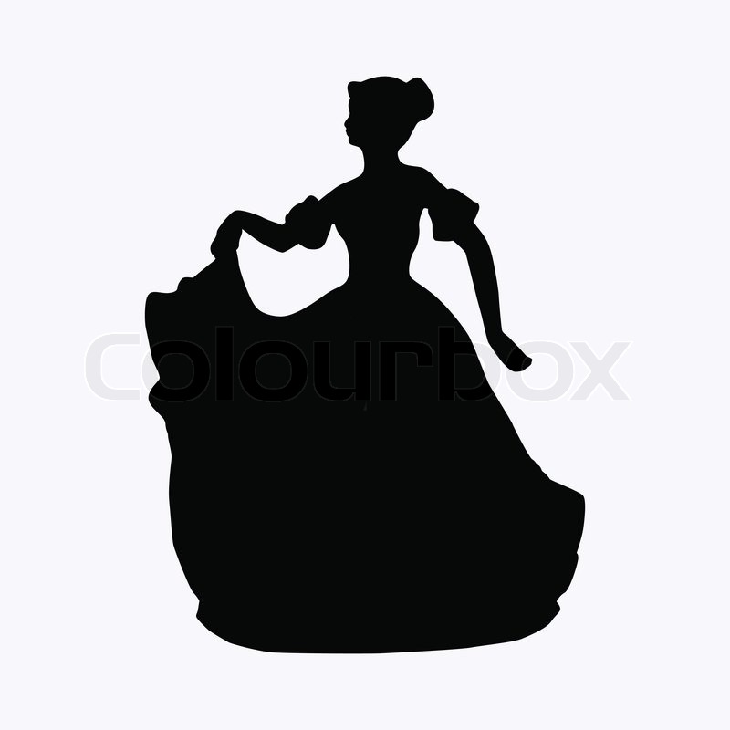 800x800 Vintage Victorian Lady Vector Silhouette Stock Vector Colourbox