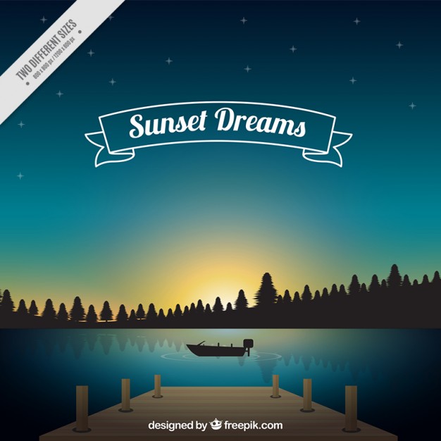 626x626 Beautiful Sunset On The Lake Vector Free Download
