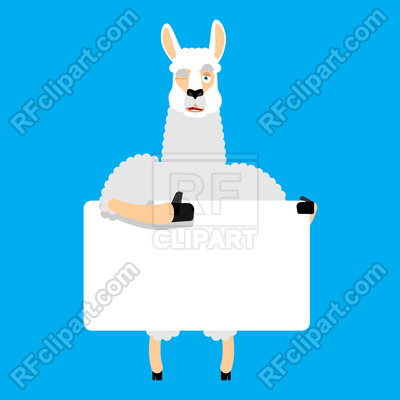 400x400 Lama Holding Banner Blank Vector Image Vector Artwork Of Plants