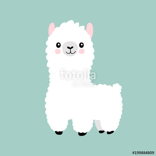 500x500 Llama Cartoon Cute Alpaca. Lama Animal Vector Isolated