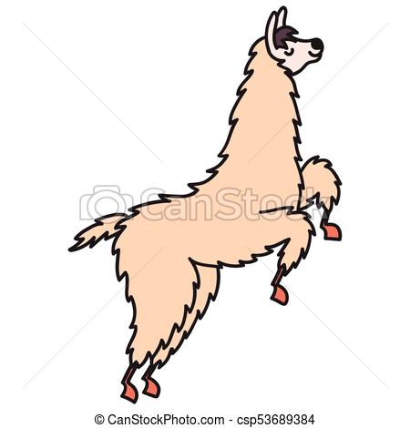 450x470 Vector Illustration Of Cute Character South America Lama. Isolated
