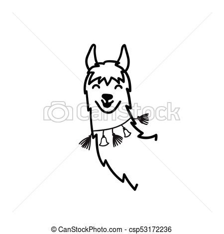 450x470 Vector Illustration. Cute Character Lama. Vector... Vectors