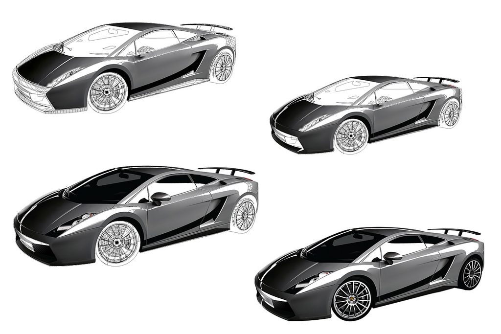 1024x683 Lamborghini Vector Made With Gradient Mesh Tool In Adobe I