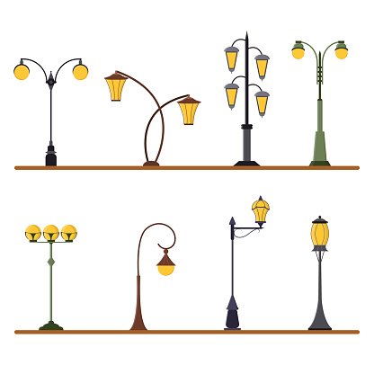 416x416 Street Lamp Post Vector Premium Clipart