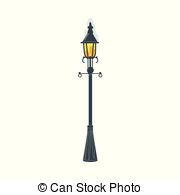 180x195 Wrought Iron Street Lamp Post Vector Art.