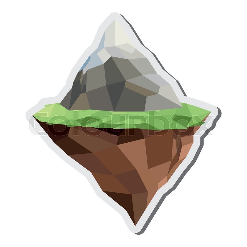 800x800 Flat Design Floating Piece Of Land Icon Vector Illustration