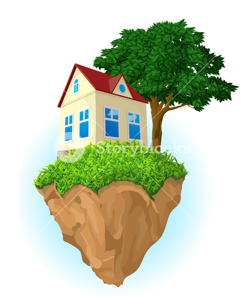 824x1000 Flying Land. Vector. Royalty Free Stock Image