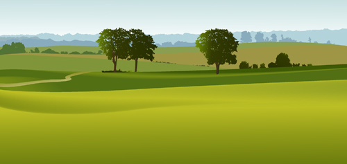 500x237 Beautiful Fields Landscapes Vector Set Free Vector In Encapsulated