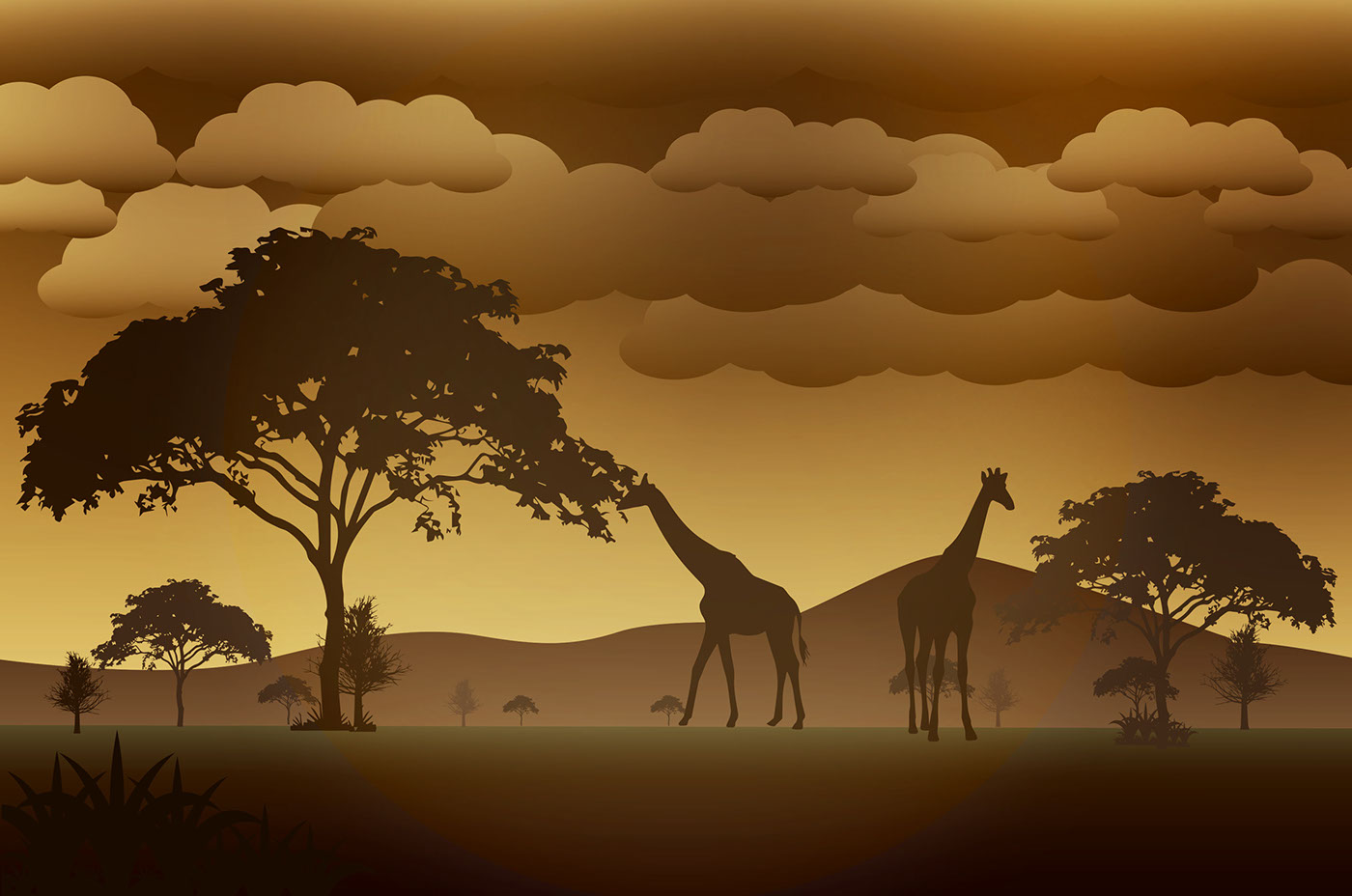 1400x928 Landscape Vector Illustration 03 On Behance