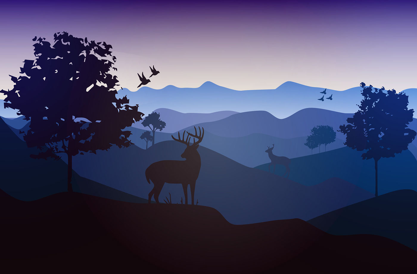 1400x919 Landscape Vector Illustration 04 On Behance
