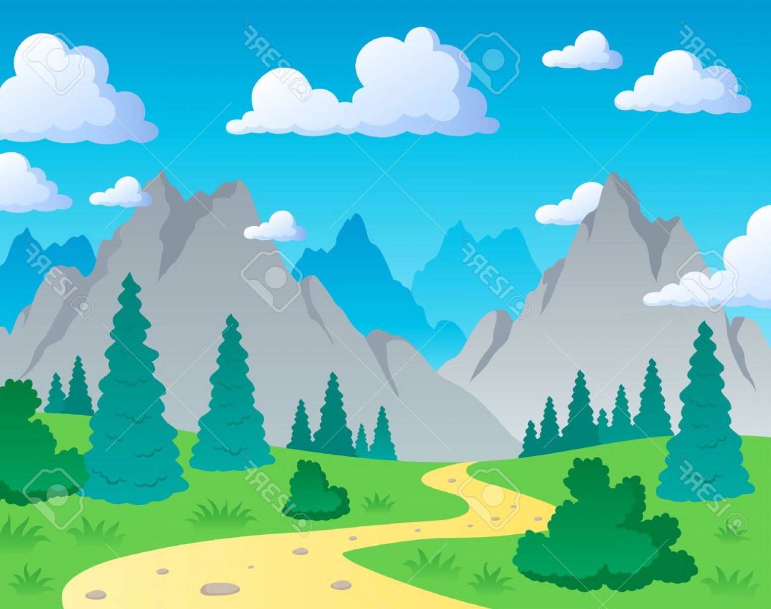 1560x1232 Photomountain Theme Landscape Vector Illustration Shopatcloth