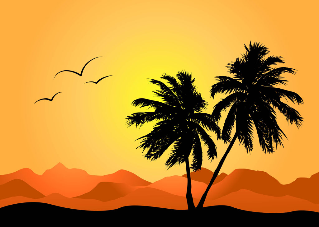 1024x730 Tropical Landscape Vector Art Amp Graphics