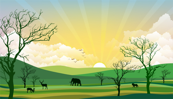 600x345 Africa Landscape Free Vector Download (1,608 Free Vector) For