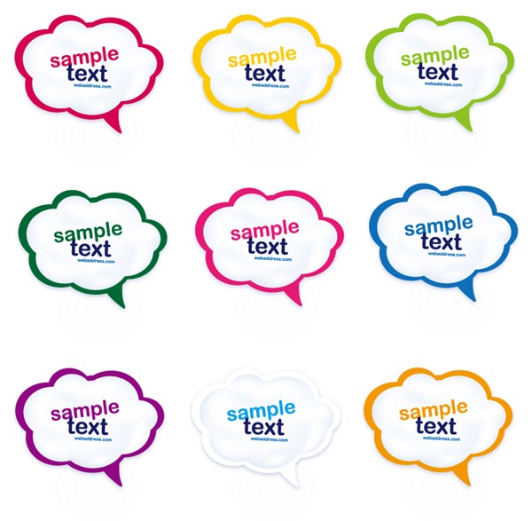 600x587 Colored Clouds Language Box Vector Graphics My Free Photoshop World